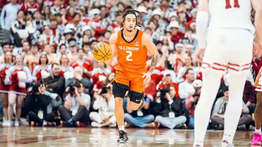 Image Taken At Illinois Fighting Illini vs. Wisconsin Badgers Men’s Basketball Game, Kohl Center, University of Wisconsin, Madison, WI, Tuesday, February 18, 2025. Courtney Bay/Illinois Athletics