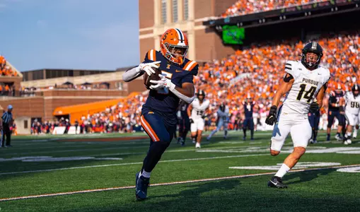 CHAMPAIGN, IL - October 12, 2024 - Photos taken during the game between the Purdue Boilermakers and the Illinois Fighting Illini at Memorial Stadium in Champaign,IL. (Photo By Aaron Quinn/Illinois Athletics)