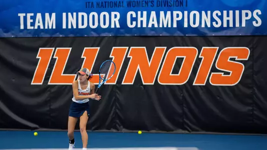 URBANA, IL - February 02, 2025 - Photos taken during the match between Colorado and the Illinois Fighting Illini at Atkins Tennis Center in Urbana, IL. (Photo By Quinten Truitt/Illinois Athletics)