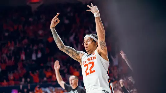 Image Taken At Illinois Fighting Illini vs. Purdue Boilermakers Men’s Basketball Game, State Farm Center, University of Illinois, Champaign, IL, Friday, March 7, 2025. Courtney Bay/Illinois Athletics