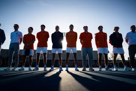 CHAMPAIGN, IL- April 12, 2025 - Photos taken during the Men’s Tennis match against the Penn State Nittany Lions at Atkins Tennis Center in Champaign, IL.
(Phots By Lucas Sun/Illinois Athletics)