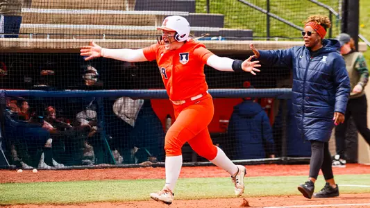 URBANA, IL - April 13, 2025 - Photo taken during the game between the Michigan State University Spartans and the Illinois Fighting Illini at Eichelberger Field in Urbana, IL. (Photo By Dwayne Banks Jr/Illinois Athletics)