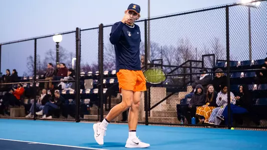 CHAMPAIGN, IL- April 11, 2025 - Photos taken during the Men’s Tennis match against the Ohio State Buckeyes at Atkins Tennis Center in Champaign, IL.
(Phots By Lucas Sun/Illinois Athletics)