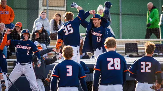 CHAMPAIGN, IL - April 15, 2025 - Photos taken during the game between the SIUE Cougars and the Illinois Fighting Illini at Illinois Field in Champaign, IL (Photo By Kevin Snyder/Illinois Athletics)