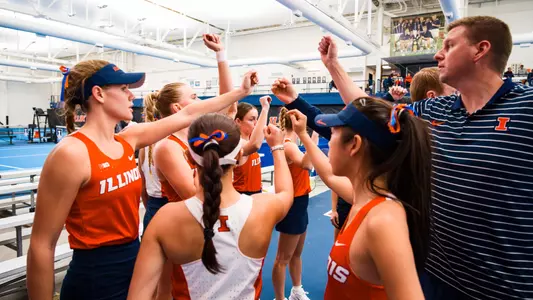 URBANA, IL - March 16, 2025 - Photos taken before the match between the Nebraska Cornhuskers and the Illinois Fighting Illini at Atkins Tennis Center in Urbana, IL (Photo By Kevin Snyder/Illinois Athletics)