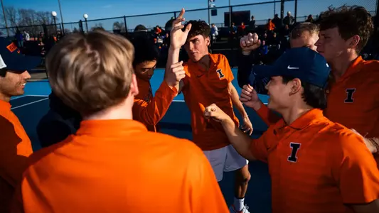 CHAMPAIGN, IL- April 12, 2025 - Photos taken during the Men’s Tennis match against the Penn State Nittany Lions at Atkins Tennis Center in Champaign, IL.
(Phots By Lucas Sun/Illinois Athletics)