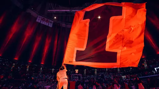 Block I Flag at State Farm Center