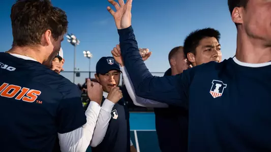 CHAMPAIGN, IL- April 11, 2025 - Photos taken during the Men’s Tennis match against the Ohio State Buckeyes at Atkins Tennis Center in Champaign, IL.
(Phots By Lucas Sun/Illinois Athletics)
