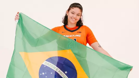 Manuella Alves with Brazil flag