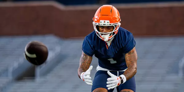 CHAMPAIGN, ILL. - August 04, 2026 - Wide Receiver Jayshon Platt (#1) during Fall Camp practice at Gies Memorial Stadium. (Photo by Quinten Truitt)