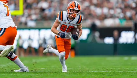 Wide Receiver Eddie Kasper (#80) during the game between the Michigan State Spartans and the Illinois Fighting Illini at Spartan Stadium in East Lansing, MI on October 10, 2026. Photo By Quinten A. Truitt