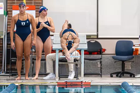 Isabella Wilhelm during the Orange vs. Blue Meet at the Arc Pool in Champaign, IL on September 26, 2026. Photo By Eason Zhou/Fighting Illini