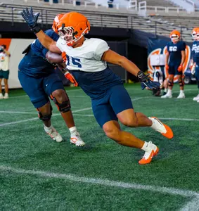 CHAMPAIGN, ILL. - August 05, 2026 - Defensive Lineman Kingston Shaw (#15) during Fall Camp practice at Gies Memorial Stadium. (Photo by Quinten Truitt)