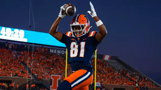 Wide Receiver Leslie Mosley Jr. (#81) during the game between the UAB Blazers and the Illinois Fighting Illini at Gies Memorial Stadium in Champaign, IL on September 03, 2026. Photo By Aaron Quinn