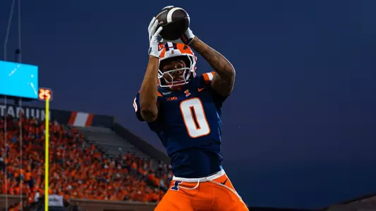 Wide Receiver Nas Rankin (#0) during the game between the UAB Blazers and the Illinois Fighting Illini at Gies Memorial Stadium in Champaign, IL on September 03, 2026. Photo By Aaron Quinn