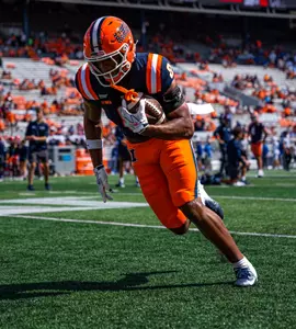 Wide Receiver Jacob Eberhart (#8) during the game between the Duke Blue Devils and the Illinois Fighting Illini at Gies Memorial Stadium in Champaign, IL on September 12, 2026. Photo By Aaron Quinn