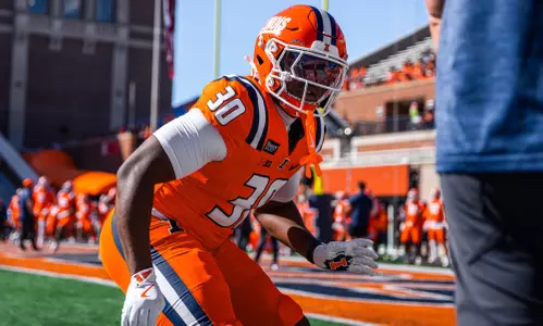 Linebacker Tony Williams (#30) during the Homecoming Game between the Purdue Boilermakers and the Illinois Fighting Illini at Gies Memorial Stadium in Champaign, IL on October 03, 2026. Photo By Aaron Quinn