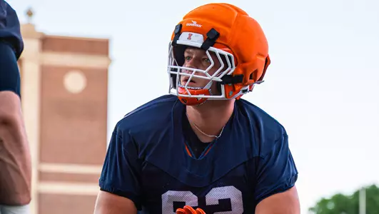 CHAMPAIGN, ILL. - August 03, 2026 - Offensive Lineman Casey Thomann (#62) during Fall Camp practice at Gies Memorial Stadium. (Photo by Aaron Quinn/Illinois Athletics)