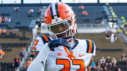 WEST LAFAYETTE, IN - October 4, 2025 - Defensive Back RJ Jones III (#22) during the game between the Purdue Boilermakers and the Illinois Fighting Illini at Ross–Ade Stadium in West Lafayette, Ind. Photo by Aaron Quinn/Fighting Illini