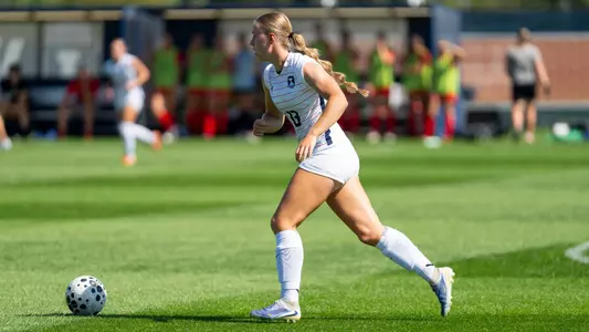 CHAMPAIGN, IL - September 28, 2025 - Defender Téa Mayson (#13) during the match between the Ohio State Buckeyes and the Illinois Fighting Illini at Demirjian Park in Champaign, IL. Photo By Ashley Ray/Fighting Illini