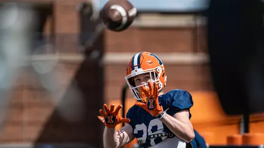 CHAMPAIGN, IL - August 17, 2024 - Photos taken during practice at Memorial Stadium in Champaign, IL. (Photo by Aaron Quinn/Illinois Athletics)