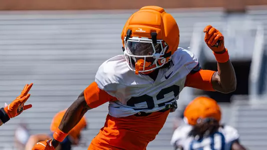 CHAMPAIGN, ILL. - August 09, 2025 - Photo taken during Fall Camp practice of Illinois Fighting Illini Football at Memorial Stadium. (Photo by /Illinois Athletics)