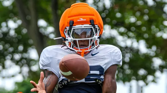 CHAMPAIGN, ILL. - August 11, 2025 - Photo taken during Fall Camp practice of Illinois Fighting Illini Football at Memorial Stadium. (Photo by /Illinois Athletics)