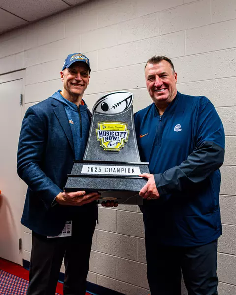 NASHVILLE, TN - December 30, 2025 - Illinois Football Head Coach Bret Bielema, Athletic Director Josh Whitman during the Liberty Mutual Music City Bowl between the Tennessee Volunteers and the Illinois Fighting Illini at Nissan Stadium in Nashville, TN. Photo By Aaron Quinn/Fighting Illini