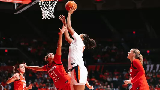 CHAMPAIGN, IL - November 09, 2025 - Photos taken during the women's basketball game between the Illinois State Redbirds and the Illinois Fighting Illini at SFC in Champaign, IL. (Photo By Madison Dabrowski/Illinois Athletics)