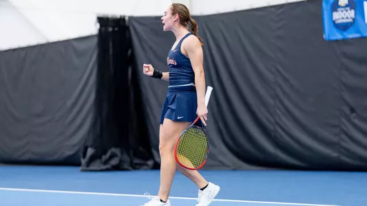CHAMPAIGN, IL - February 08, 2026 - Cara Mester during the ITA National Team Indoor Championships between the Vanderbilt Commodores and the Illinois Fighting Illini at Atkins Tennis Center in Champaign, IL. Photo By Ashley Ray/Fighting Illini