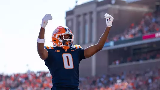 CHAMPAIGN, IL - September 27, 2025 - Wide Receiver Justin Bowick (#0) during the game between the USC Trojans and the Illinois Fighting Illini at Memorial Stadium in Champaign, IL. Photo By Quinten A. Truitt