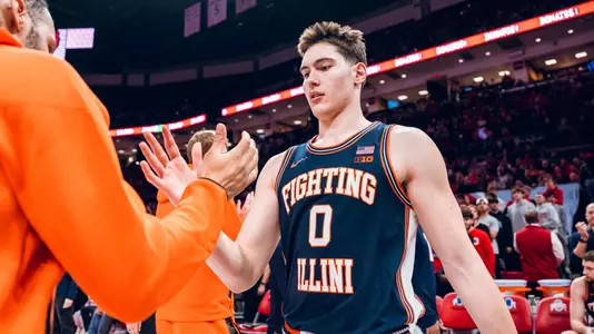 Image Taken At Illinois Fighting Illini vs. Ohio State Buckeyes Men’s Basketball Game, Value City Arena, Columbus, OH, Tuesday, December 9, 2025. Courtney Bay/Illinois Athletics
