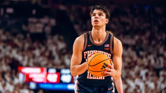 Image Taken At Illinois Fighting Illini vs. Washington Huskies Men’s Basketball Game, State Farm Center, University of Illinois, Champaign, IL, Thursday, January 29, 2026. Courtney Bay/Illinois Athletics