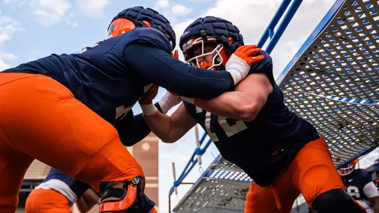 CHAMPAIGN, ILL. - March 28, 2025 - Photo taken during offseason spring practice of Illinois Fighting Illini Football at Memorial Stadium. (Photo by Aaron Quinn/Illinois Athletics)