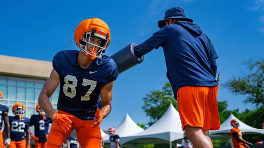 CHAMPAIGN, IL - August 12, 2025 - Photos taken during Fall Practice at Henry Dale and Betty Smith Football Performance Center in Champaign, IL. (Photo by Quinten Truitt/Illinois Athletics)