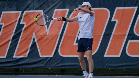 CHAMPAIGN, IL - October 06, 2025 - Hayden Jones during the tournament matches at the UTR / PTT at the Illinois Fighting Illini Atkins Tennis Center in Champaign, IL. Photo By Quinten A Truitt
