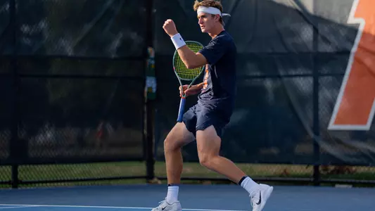 CHAMPAIGN, IL - October 06, 2025 - Adam Jilly during the tournament matches at the UTR / PTT at the Illinois Fighting Illini Atkins Tennis Center in Champaign, IL. Photo By Quinten A Truitt