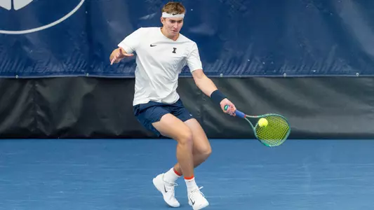 URBANA, IL - November 10, 2025 - Adam Jilly during the Champaign Challenger at Atkins Tennis Center in Champaign, IL. Photo By Ashley Ray/Fighting Illini