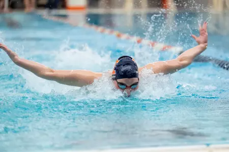 CHAMPAIGN, IL - January 16, 2026 - Martina Cibulkova during the meet between the Nebraska Cornhuskers and the Iowa Hawkeyes and the Illinois Fighting Illini at the Arc Pool in Champaign, IL. Photo By Ashley Ray/Fighting Illini