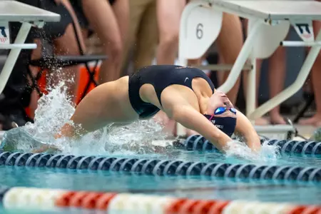 CHAMPAIGN, IL - January 16, 2026 - Sophia Szymanski during the meet between the Nebraska Cornhuskers and the Iowa Hawkeyes and the Illinois Fighting Illini at the Arc Pool in Champaign, IL. Photo By Ashley Ray/Fighting Illini