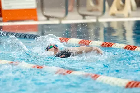 CHAMPAIGN, IL - January 16, 2026 - Kalina Nikolaeva during the meet between the Nebraska Cornhuskers and the Iowa Hawkeyes and the Illinois Fighting Illini at the Arc Pool in Champaign, IL. Photo By Ashley Ray/Fighting Illini