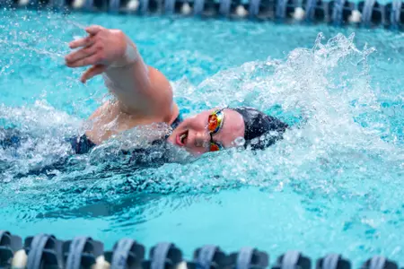 CHAMPAIGN, IL - February 07, 2026 - Emma Schumacher during the meet between the Eastern Illinois Panthers and the Illinois Fighting Illini at the Arc Pool in Champaign, IL. Photo By Knox Mynatt/Fighting Illini