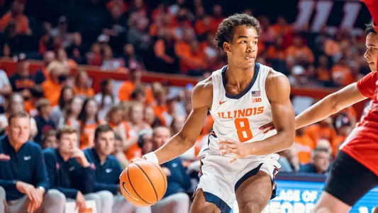 Image Taken At Illinois Fighting Illini vs. Illinois State Redbirds Men’s Exhibition Basketball Game, State Farm Center, University of Illinois, Champaign, IL, Sunday, October 19, 2025. Courtney Bay/Illinois Athletics
