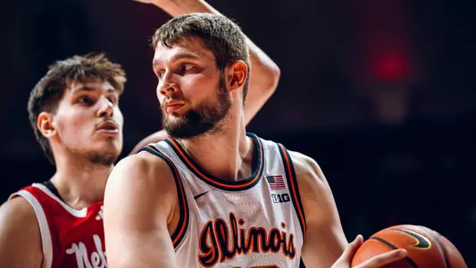 Image Taken At Illinois Fighting Illini vs. Nebraska Cornhuskers Men’s Basketball Game, State Farm Center, University of Illinois, Champaign, IL, Saturday, December 13, 2025. Courtney Bay/Illinois Athletics
