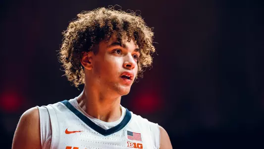 Image Taken At Illinois Fighting Illini vs. Southern Jaguars Men’s Basketball Game, State Farm Center, University of Illinois, Champaign, IL, Monday, December 29, 2025. Courtney Bay/Illinois Athletics