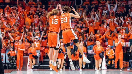 Wagler and Davis celebration vs. Northwestern