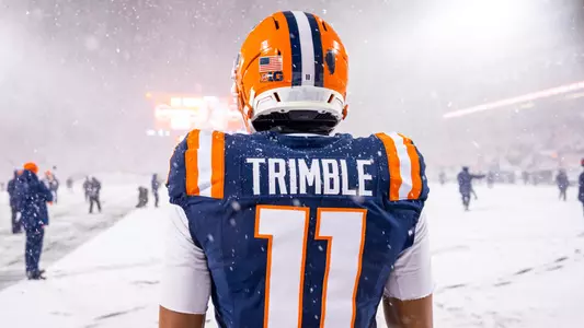 CHAMPAIGN, IL - November 29, 2025 - Wide Receiver Brayden Trimble (#11) during the game between the Northwestern Wildcats and the Illinois Fighting Illini at Gies Memorial Stadium in Champaign, IL. Photo By Fighting Illini