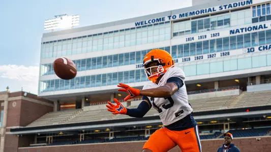 CHAMPAIGN, IL - August 15, 2025 - Xanai Scott during practice at Memorial Stadium in Champaign, IL. Photo by