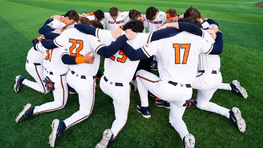 CHAMPAIGN, IL - March 13, 2026 - The Fighting Illini during the game between the Minnesota Golden Gophers and the Illinois Fighting Illini at Illinois Field in Champaign, IL. Photo By Lucas Sun