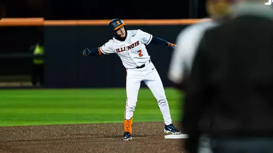 CHAMPAIGN, IL - March 13, 2026 - Infielder Jack Zebig (#2) during the game between the Minnesota Golden Gophers and the Illinois Fighting Illini at Illinois Field in Champaign, IL. Photo By Lucas Sun